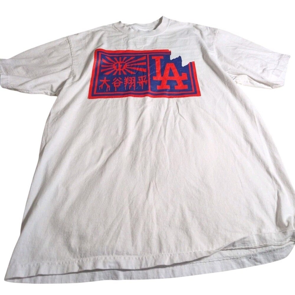 Shaka Wear Shohei Ohtani Grey LA Dodgers T Shirt Size XL Tall
